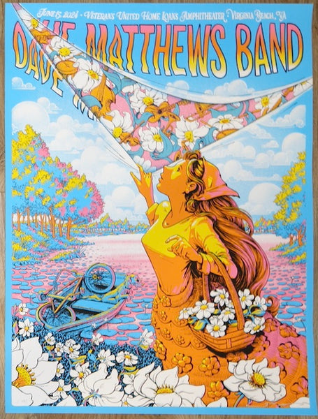 Dave Matthews Band July 23, 2022 concert Poster Virginia Beach, VA low # outlet 227/850