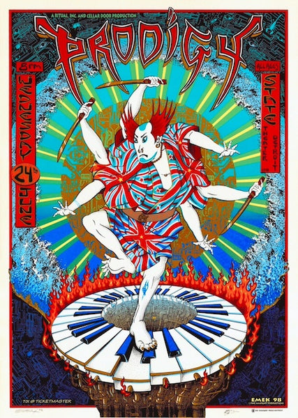 1998 The Prodigy - Detroit Silkscreen Concert Poster by Emek | JoJo's  Posters