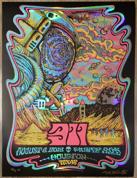 2019 311 - Houston Foil Variant Concert Poster by Nathaniel Deas