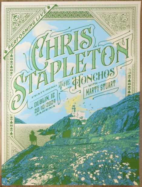 2024 Chris Stapleton - Dublin Silkscreen Concert Poster by Jose Garcia