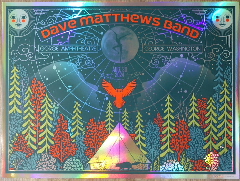 2024 Dave Matthews Band - Gorge I Foil Variant Concert Poster by Methane