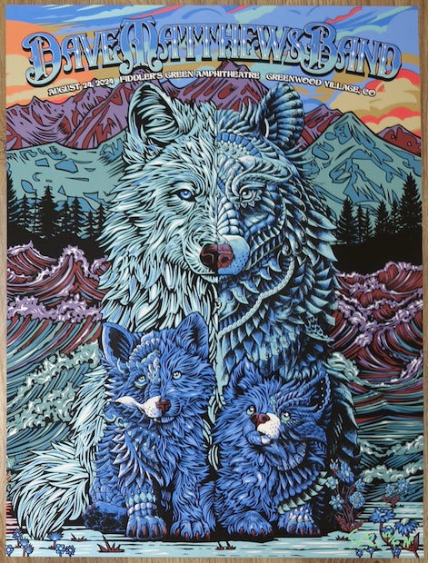 2024 Dave Matthews Band - Greenwood Village II Concert Poster by Todd Slater & Bioworkz