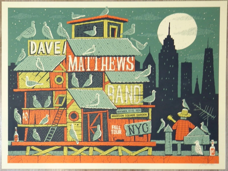 2024 Dave Matthews Band - NYC Silkscreen Concert Poster by Methane