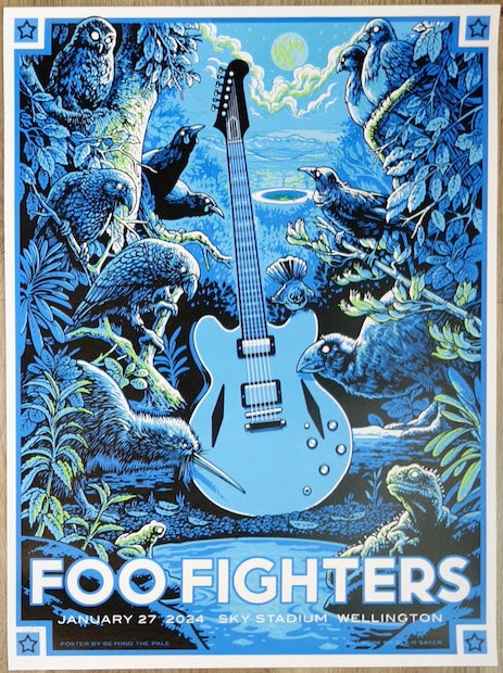 2024 Foo Fighters - Wellington Silkscreen Concert Poster by Blair Sayer