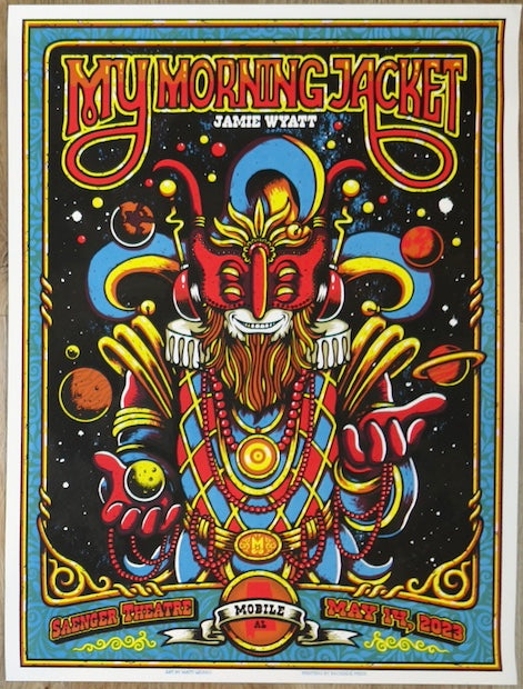 2023 My Morning Jacket - Mobile Silkscreen Concert Poster by Matt Leunig