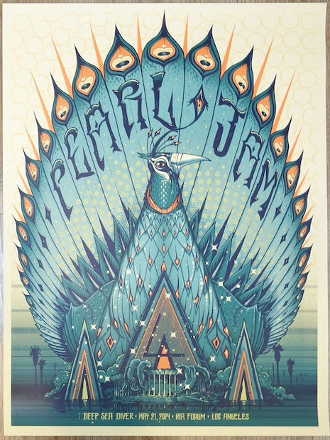 2024 Pearl Jam - Los Angeles I Silkscreen Concert Poster by Jeff Soto