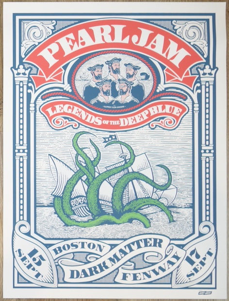 2024 Pearl Jam - Boston Silkscreen Concert Poster by Ames