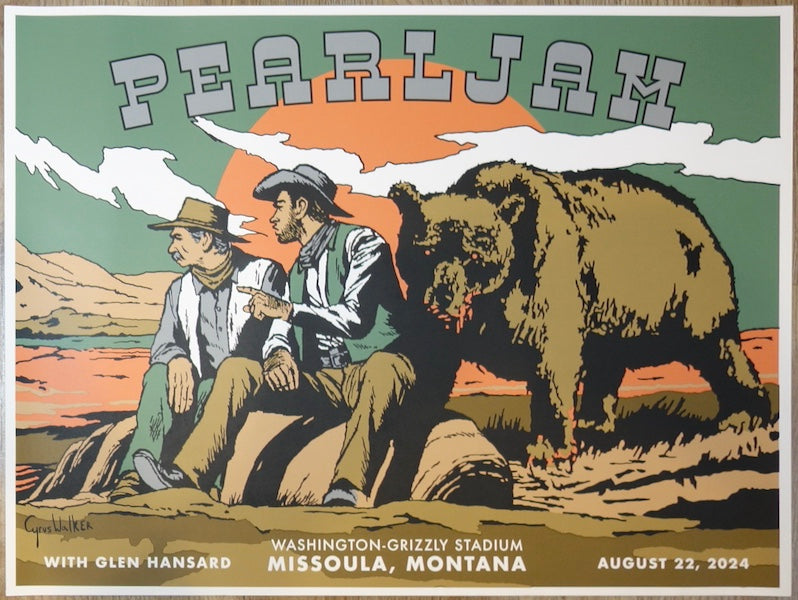 2024 Pearl Jam - Missoula Silkscreen Concert Poster by Cyrus Walker