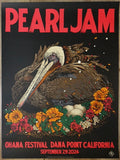 2024 Pearl Jam - Dana Point II Silkscreen Concert Poster by Richey Beckett