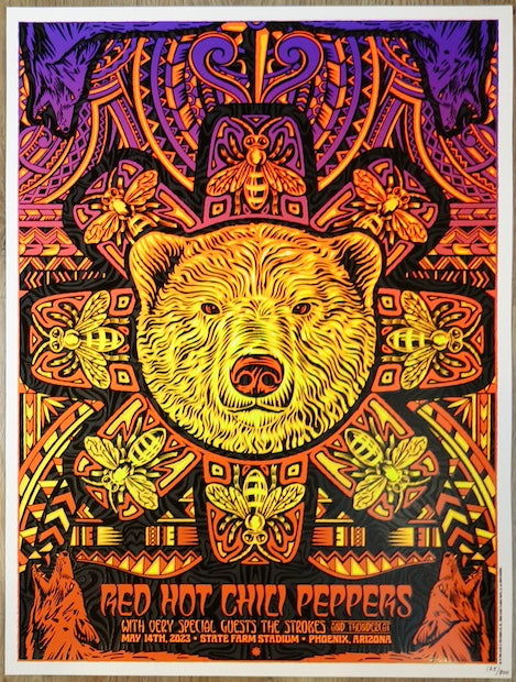 2023 Red Hot Chili Peppers - Phoenix Silkscreen Concert Poster by Todd Slater