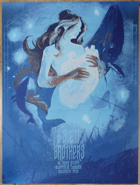 2024 The Avett Brothers - Boston Silkscreen Concert Poster by Aaron Powers