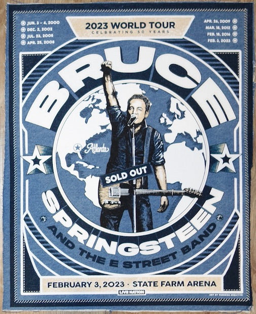 2023 Bruce Springsteen - Atlanta Silkscreen Concert Poster by Derek Perez