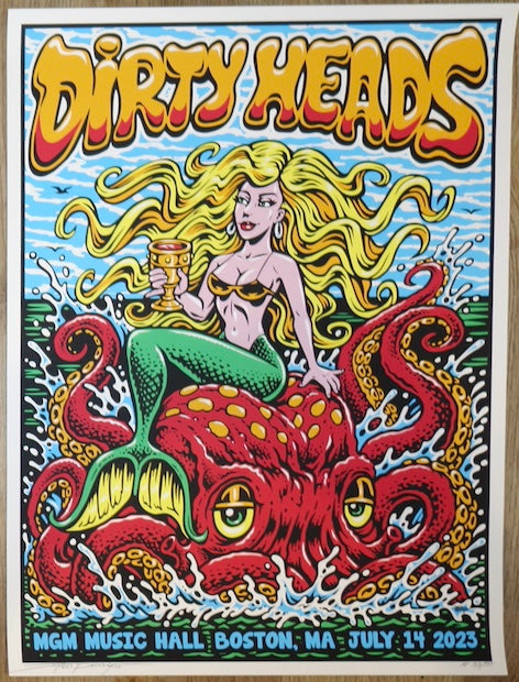 2023 Dirty Heads - Boston Silkscreen Concert Poster by Jimbo Phillips