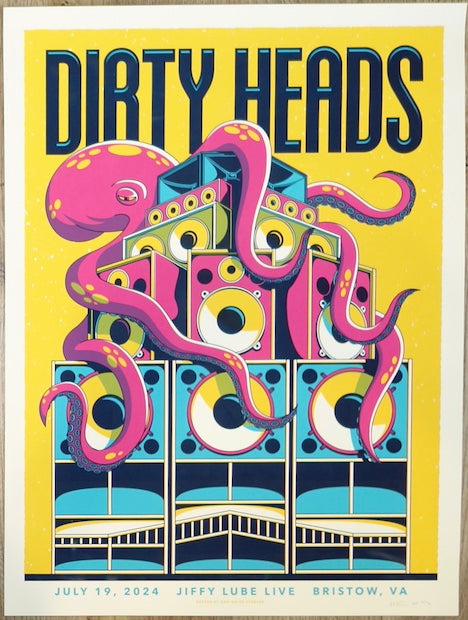 2024 Dirty Heads - Bristow Silkscreen Concert Poster by Add Noise