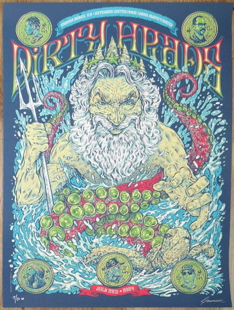 2024 Dirty Heads - Virginia Beach Silkscreen Concert Poster by Garrett Morlan