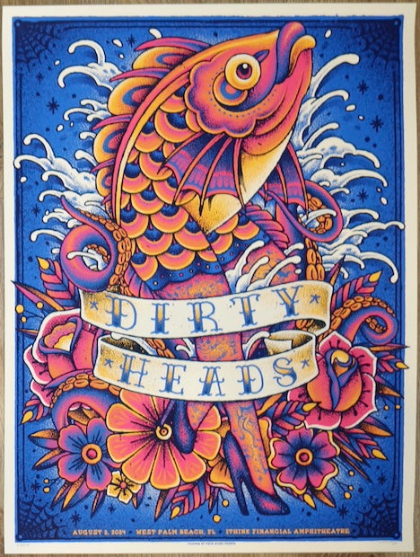 2024 Dirty Heads - West Palm Beach Silkscreen Concert Poster by Twin Home Prints