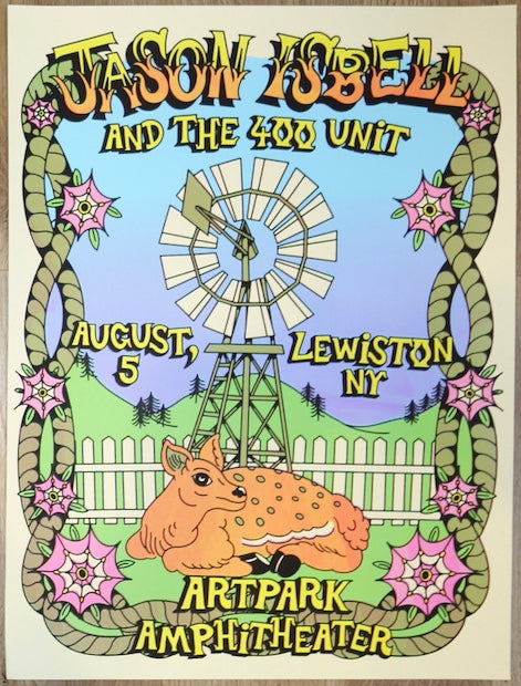 2023 Jason Isbell - Lewiston Silkscreen Concert Poster by Margaux Bigou