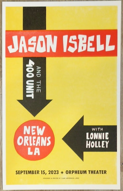 2023 Jason Isbell - New Orleans Letterpress Concert Poster by Camp Nevernice