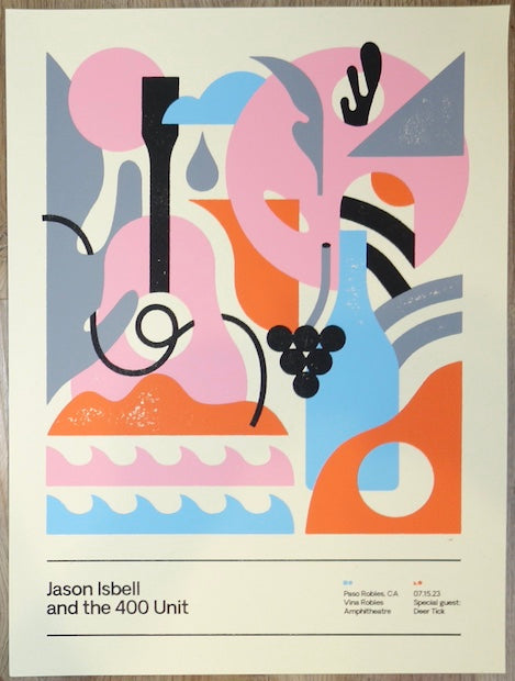 2023 Jason Isbell - Paso Robles Silkscreen Concert Poster by Jose Garcia