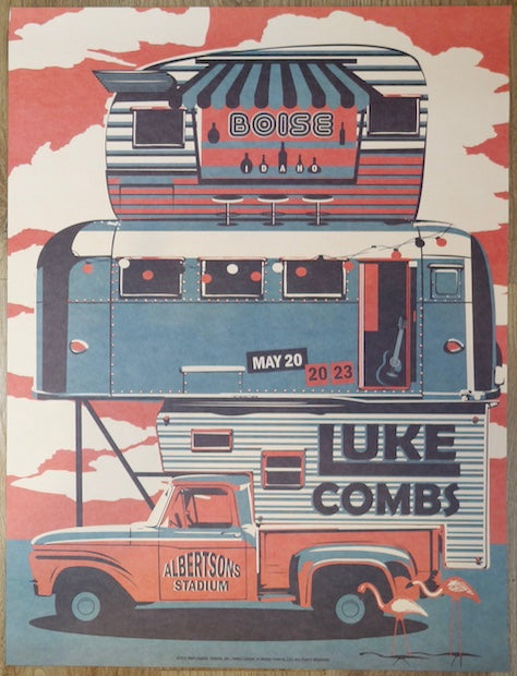 2023 Luke Combs - Boise Lithograph Concert Poster by Nick Van Berkum