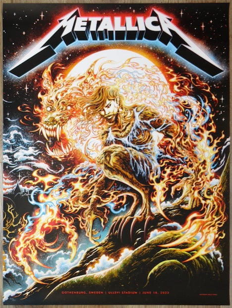 2023 Metallica - Gothenburg II Silkscreen Concert Poster by Miles Tsang