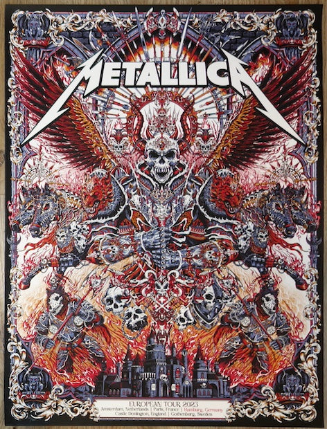 2023 Metallica - Hamburg Silkscreen Concert Poster by Juan Ma Orozco