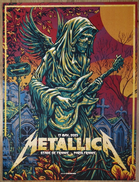 2023 Metallica - Paris I Silkscreen Concert Poster by Munk One