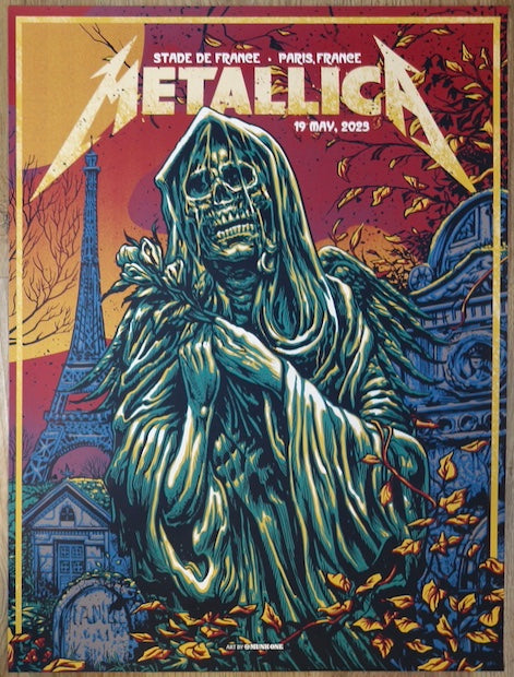 2023 Metallica - Paris II Silkscreen Concert Poster by Munk One