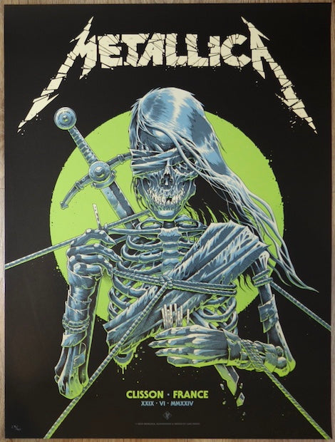 2024 Metallica - Clisson Silkscreen Concert Poster by Luke Preece