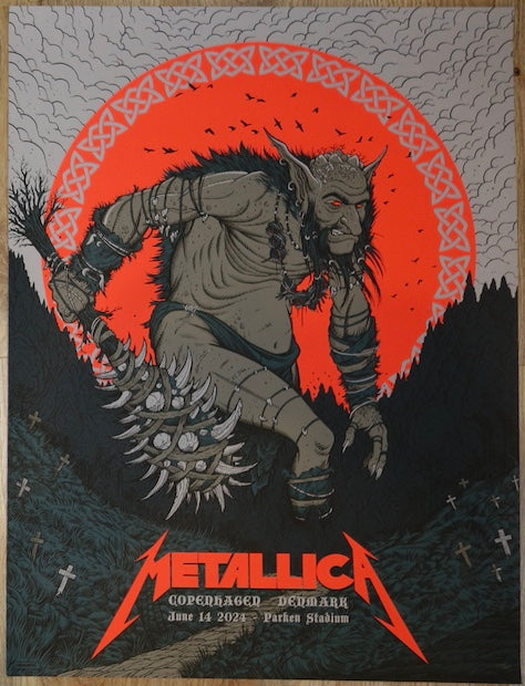 2024 Metallica - Copenhagen I Silkscreen Concert Poster by Florian Bertmer