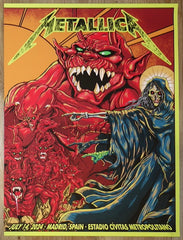 2024 Metallica - Madrid II Silkscreen Concert Poster by Puis Calzada