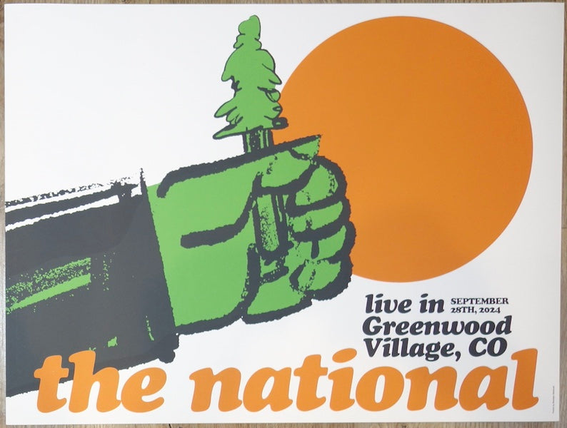 2024 The National - Greenwood Village Silkscreen Concert Poster by Madalyn Stefanak