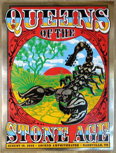 2023 Queens of the Stone Age - Nashville Mirror Foil Concert Poster by Nate Duval