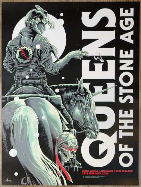 2024 Queens of the Stone Age - Auckland Silkscreen Concert Poster by Luke Preece