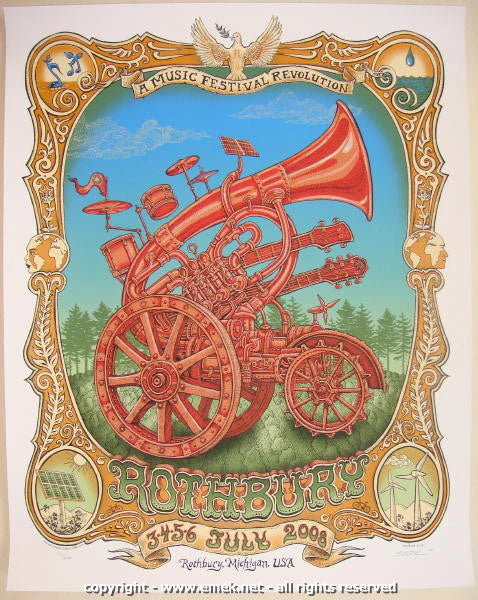 2008 Rothbury Festival - Artist Proof Silkscreen Concert Poster by Emek