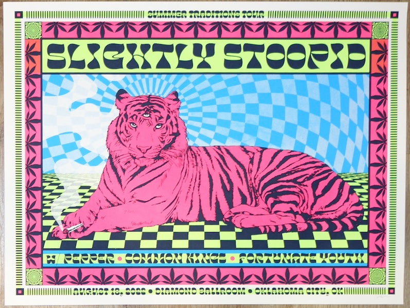 2022 Slightly Stoopid - Oklahoma City Silkscreen Concert Poster by Nate Duval