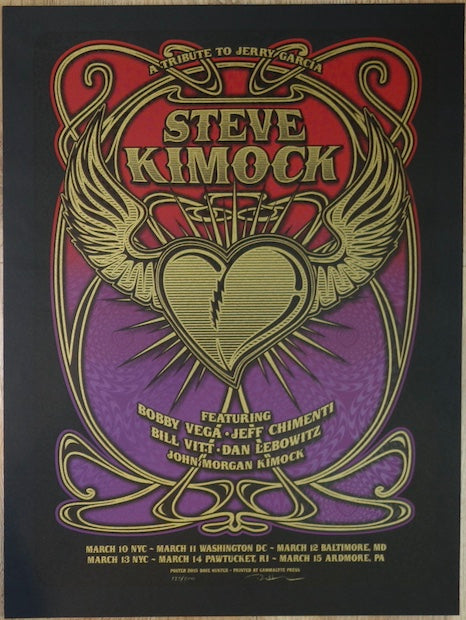 2015 Steve Kimock - Garcia Tribute Tour Silkscreen Concert Poster by Dave Hunter