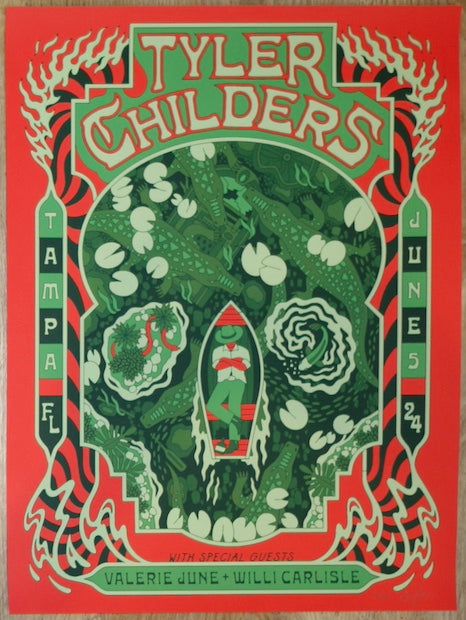 2024 Tyler Childers - Tampa Silkscreen Concert Poster by Joshua Noom