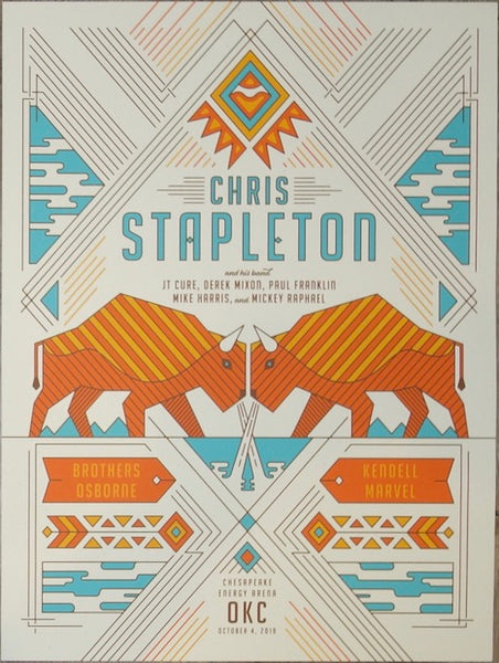 2019 Chris Stapleton - Oklahoma City Silkscreen Concert Poster by Matt ...