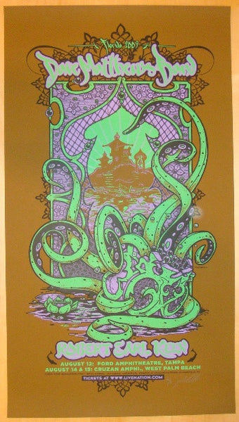2009 Dave Matthews Band - Florida Silkscreen Concert Poster by Jeral T ...