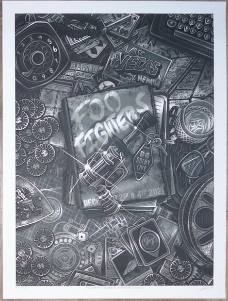 2021 Foo Fighters - Las Vegas Silkscreen Concert Poster by Luke Martin