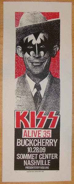 2009 Kiss - Nashville (Gene) Silkscreen Concert Poster by Print Mafia