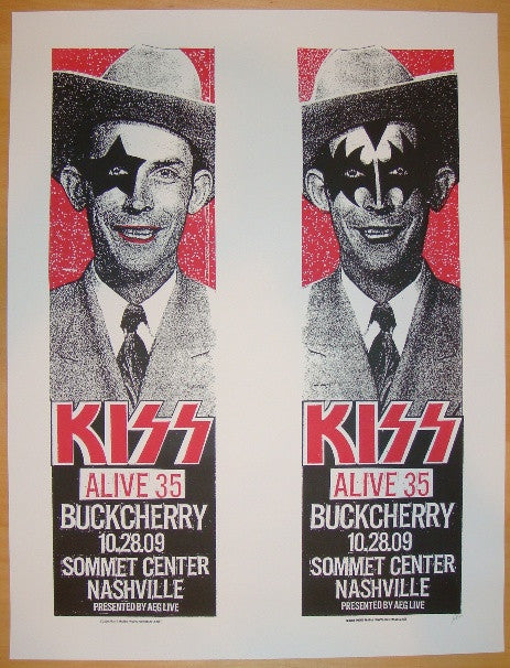 2009 Kiss - Nashville Uncut Silkscreen Concert Poster Proof by Print Mafia