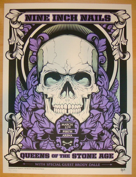 2014 Nine Inch Nails - Perth Silkscreen Concert Poster by Hydro74