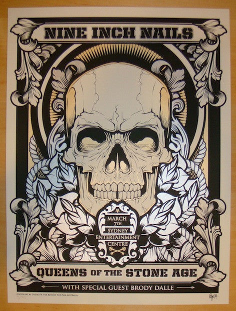 2014 Nine Inch Nails - Sydney II Silkscreen Concert Poster by Hydro74