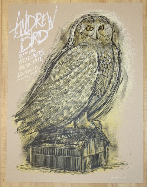 2016 Andrew Bird - Louisville Kraft Edition Silkscreen Concert Poster by Dan Grzeca