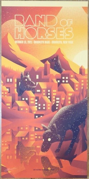 2021 Band of Horses - Brooklyn II Silkscreen Concert Poster by Shawn Ryan