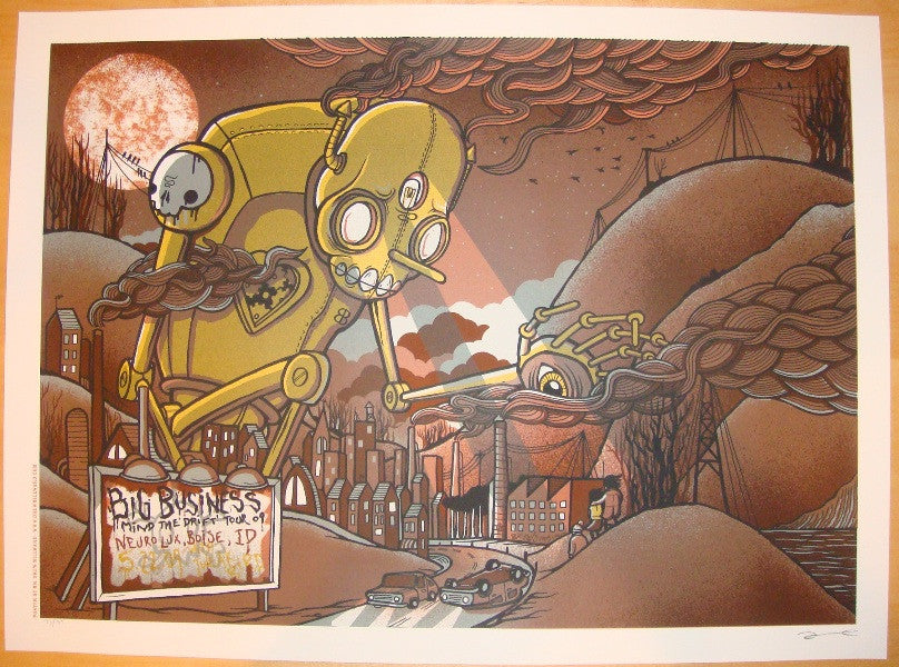 2009 Big Business - Silkscreen Concert Poster by Drew Millward