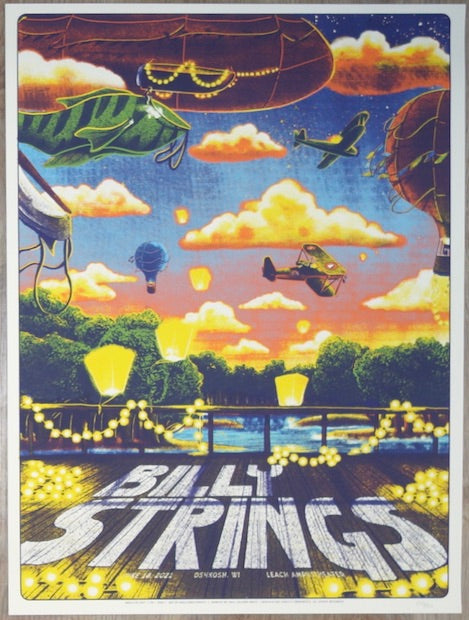 2021 Billy Strings - Oshkosh I Silkscreen Concert Poster by Bailey Race