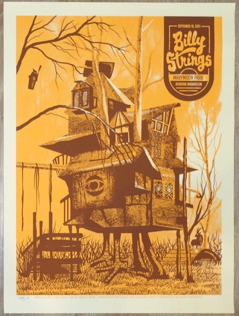 2021 Billy Strings - Redmond Silkscreen Concert Poster by Furturtle